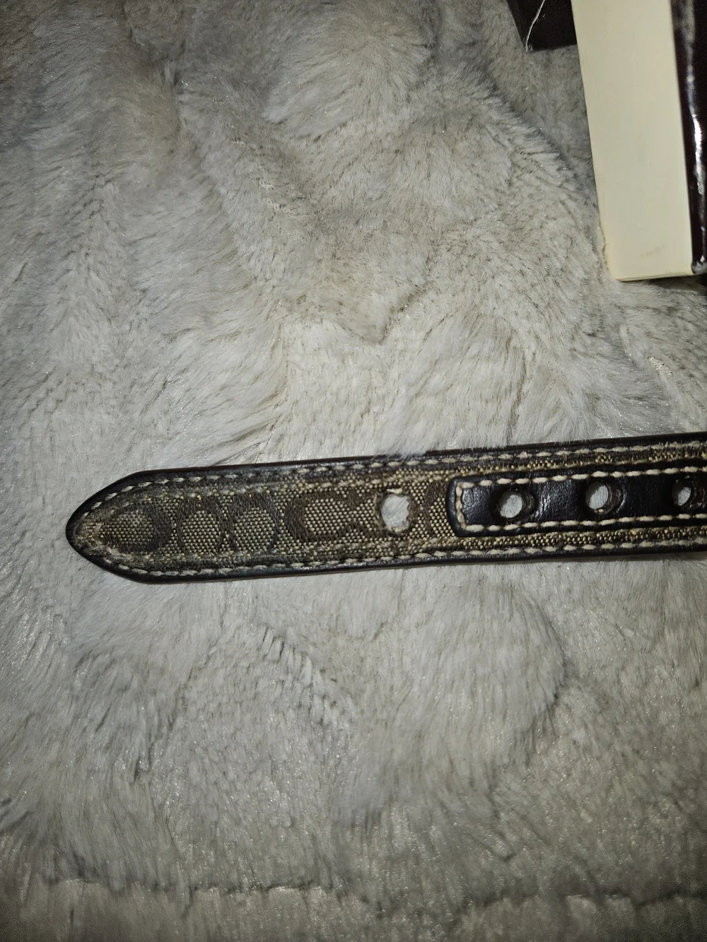 COACH BROWN LEATHER BROWN JACQUARD SIGNATURE C DOG PET COLLAR 60178 XS - Picture 5 of 8